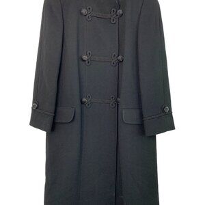 Black Wool Ilie Wacs Coat Sz 10 mandarin collar